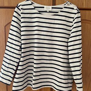 Sezane Marinière Colette - ecru / black size large